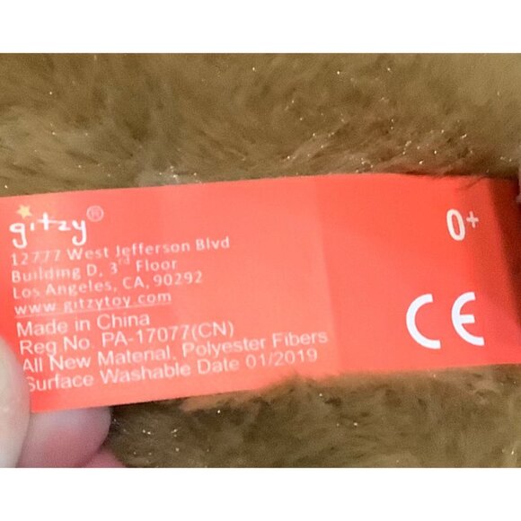 GITZY Puppy Dog with Bunny Ears Plush Stuffed Animal Toy Easter 8.5" Polka Dot - Picture 7 of 8